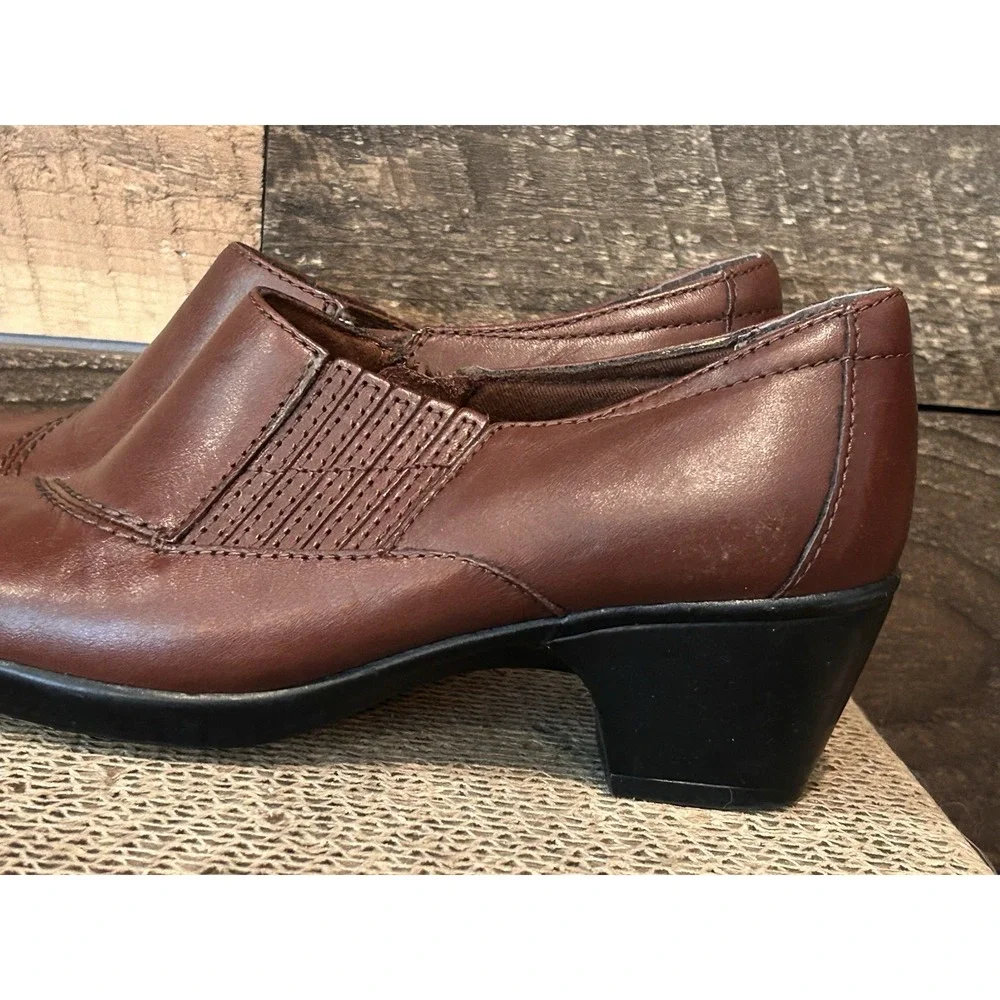 Clarks Bendables Ingalls Congo Brown Leather Bootie Sz 7.5M‎ 66749 Zip Up